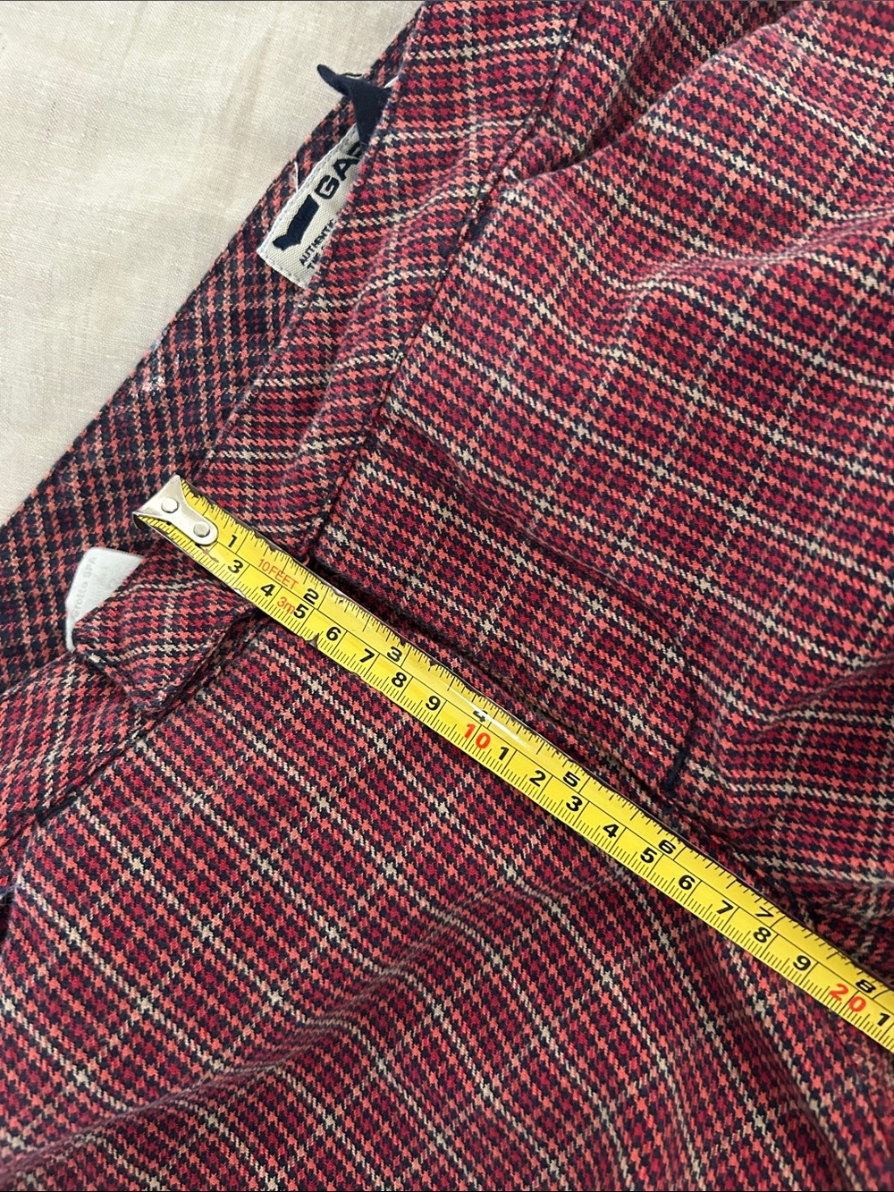 GAS Collection Plaid Capri Pants Waist 26 Low Rise Buckle Hem Y2K - Picture 11 of 16
